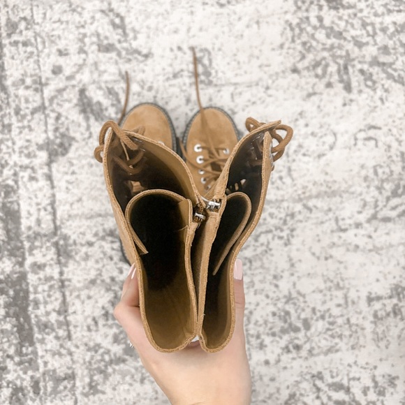 NWB Larroude Lara Knee High Combat Boot Tobacco - Picture 7 of 14